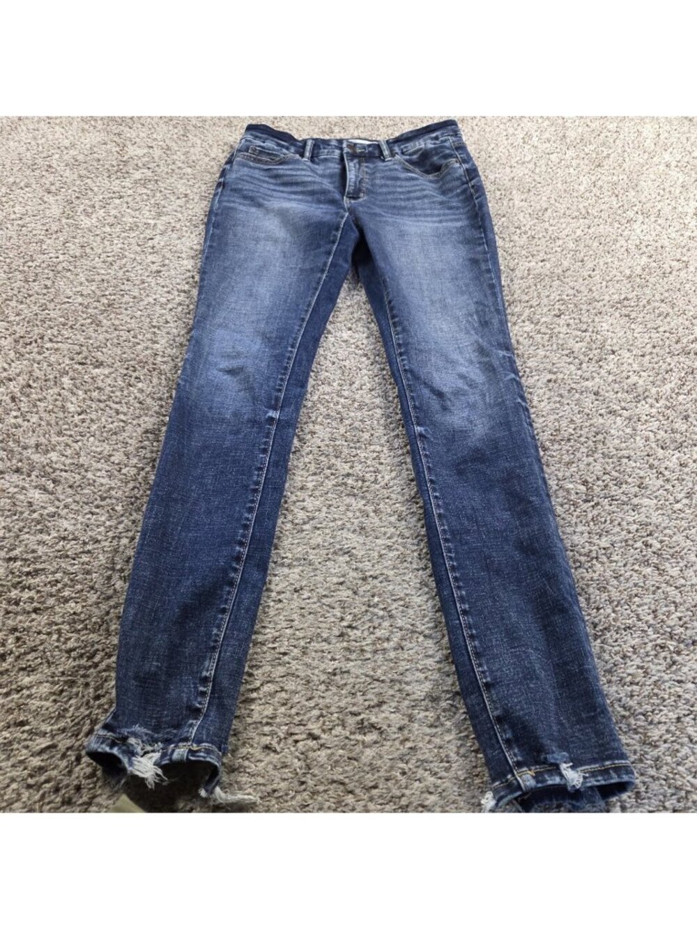BKE Jeans Womens 28x32 Blue Payton Mid Rise Skinny Distressed Dark Wash Denim